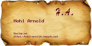 Hohl Arnold névjegykártya