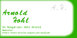 arnold hohl business card